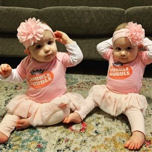 12mo twins Halloween costume Dubble Bubble bubble gum